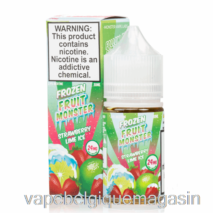 Vape Jetable Glace Fraise Citron Vert - Sels Monstres Aux Fruits Surgelés - 30ml 48mg